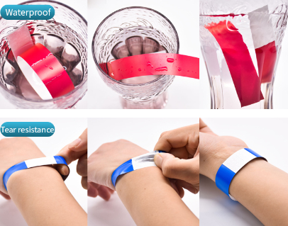 100Pcs Waterproof Wristband Disposable Paper Wristbands swimming party resort hand sticker label (White, No Print)