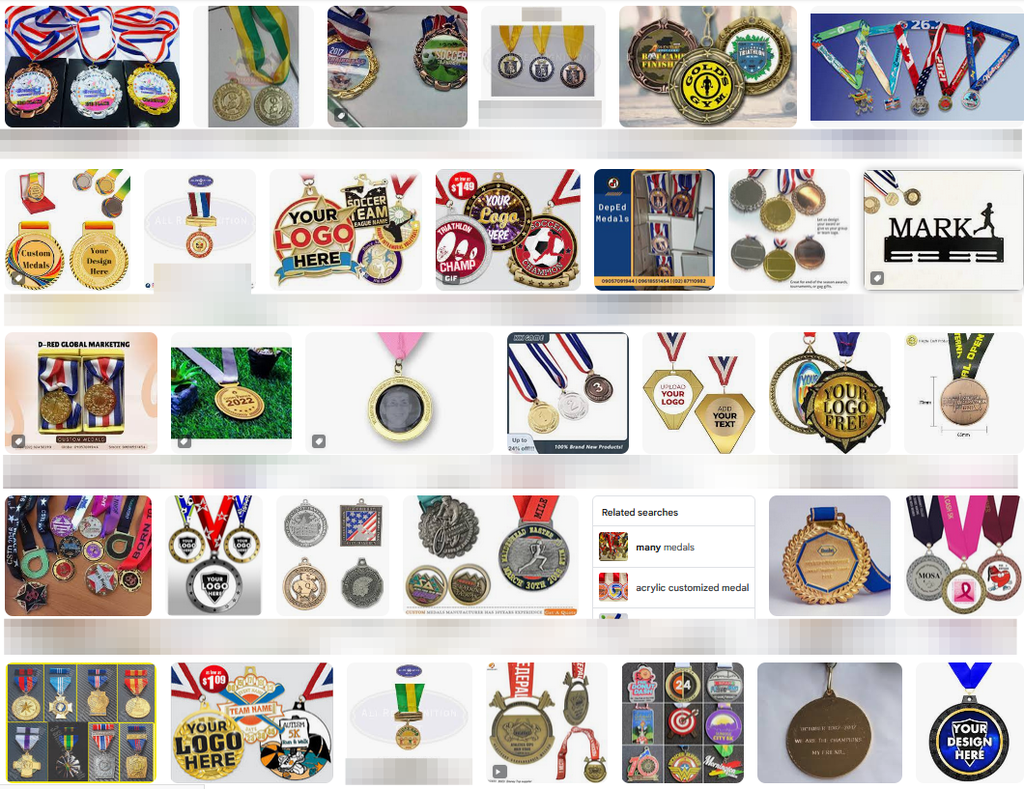 Medals (Customized) (Material: Metal, Size: 0.75" or 3/4", 1 Color, Ribbon Type: Generic, Medal Bars: None)